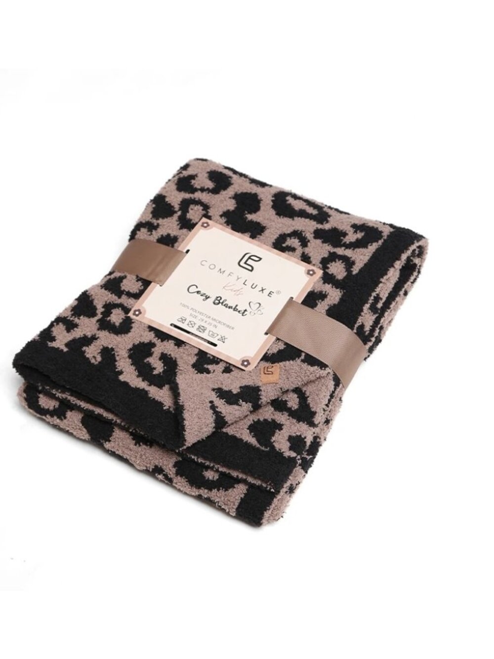 NWT ComfyLuxe Luxury Soft Kids Leopard Print Throw Blanket